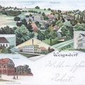 Gruss aus Weigsdorf; Panorama; Kirche; Fabrik; Obere Schule; Gasthaus / Pozdrowienia z Wigancic; panorama; kościół; fabryka; górna szkoła; gospoda (arch. A. Lipin)
