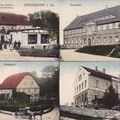 Weigsdorf in Sachsen; Gustav Engler's Geschäftshaus; Kretscham; Postanstalt; Schule / Dom handlowy Gustava Englera; Karczma; Urząd pocztowy; szkoła (arch. A. Lipin)