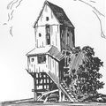 Wigancice. Stary wiatrak (koźlak) koło Bruderhäuser - nieistniejącego przysiółka dzisiejszego Wyszkowa (Źródło: Cunewalde-Weigsdorf-Köblitz. Windmühle, Zeichnung von Schorisch, Zittau; Deutsche Fotothek)